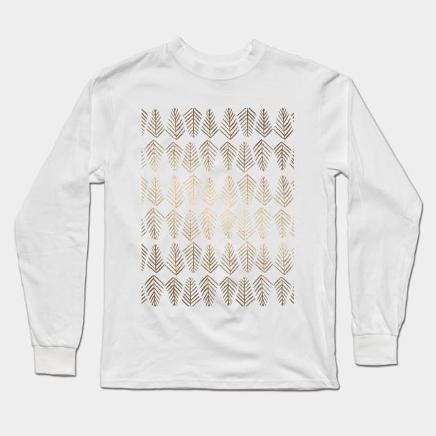 Pine trees pattern  - gold Long Sleeve T-Shirt by wackapacka